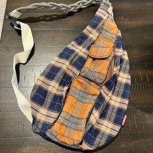 Plaid Sling Bag in Blue and Brown Unionbay purse bag